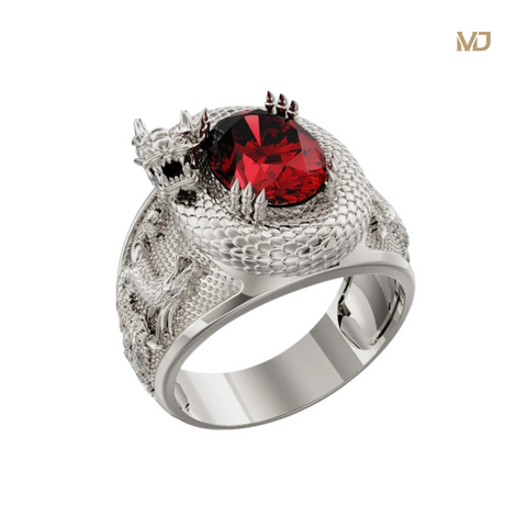 xNhẫn Vàng Nam Hình Rồng Quấn Ruby (Hồng Ngọc) – NN187