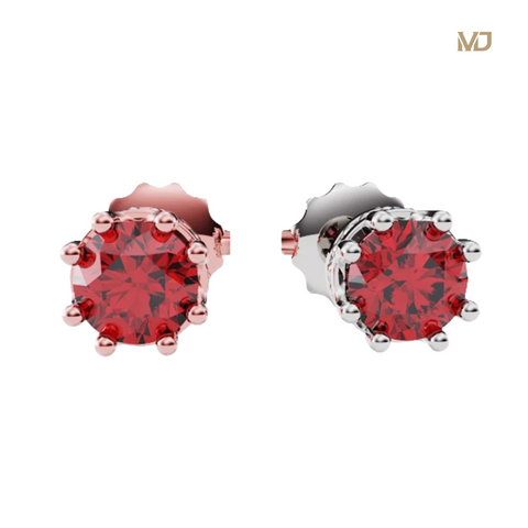 Bông Tai Nam Vàng Trắng Đính Kim Cương ,Ruby MDJ HT28