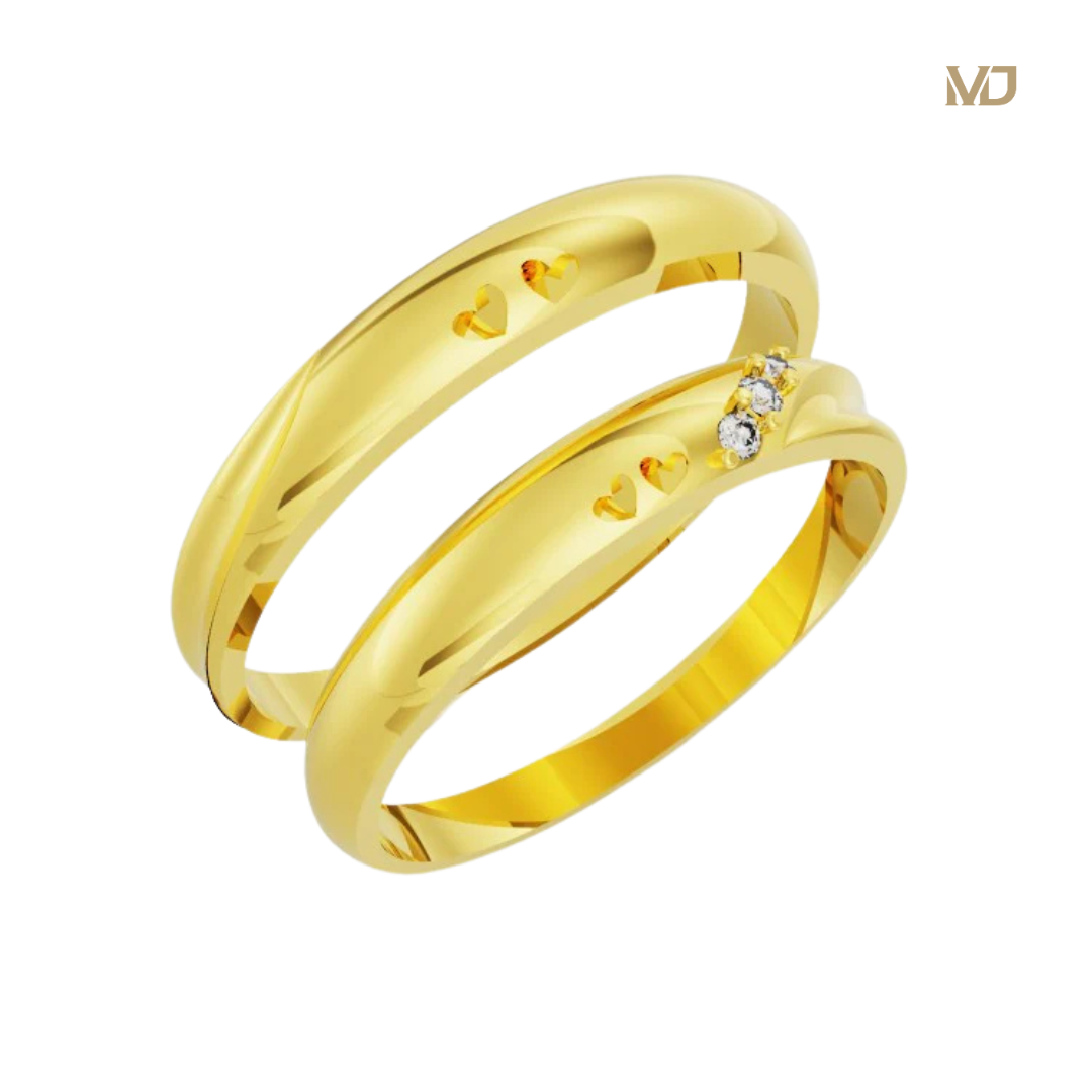 xNhẫn cưới vàng trắng kim cương 14K NC65