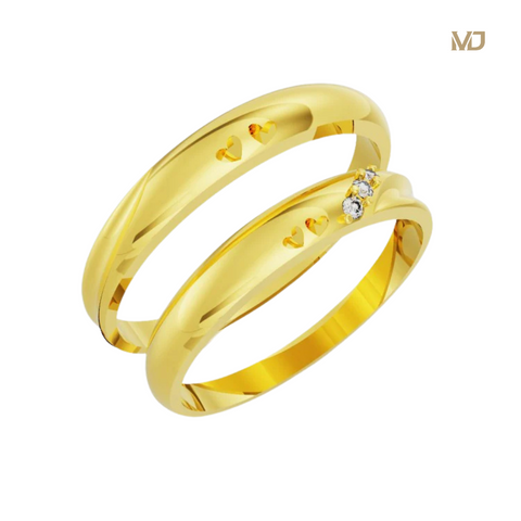 xNhẫn cưới vàng trắng kim cương 14K NC65