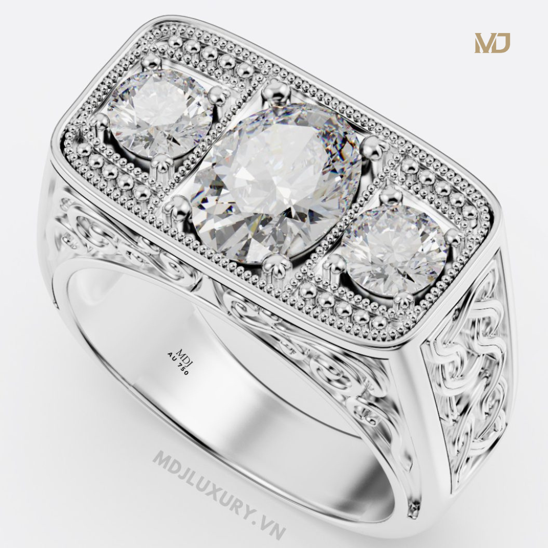 xNhẫn nam vàng 18K Đá Ruby cao cấp NN382