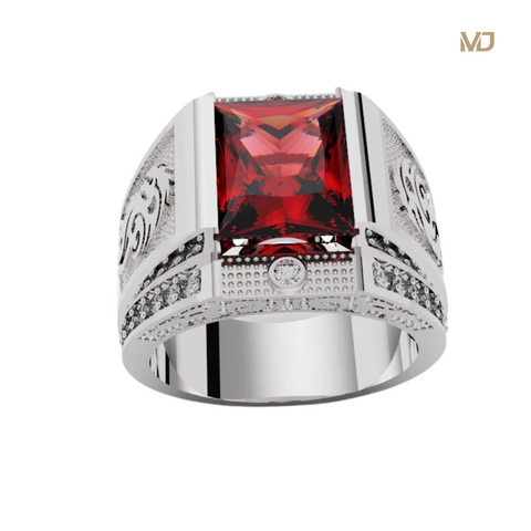 xNhẫn vàng nam cao cấp đá Ruby NN180