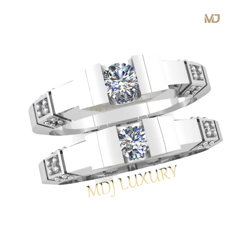 xNhẫn cưới vàng trắng NC50