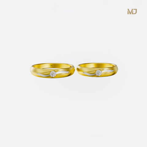 xNhẫn Cưới Vàng Trắng Psyche Đá Kim Cương MDJ NC130