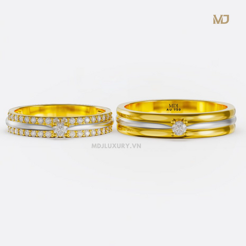 xNhẫn cưới vàng tây 18K- nhẫn cưới đẹp NC107