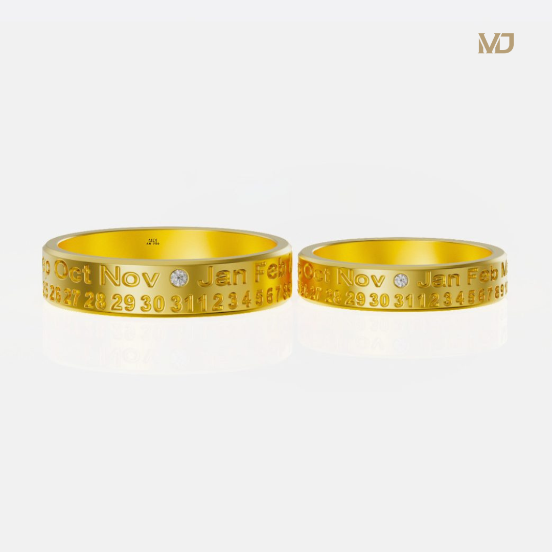 xNhẫn cưới vàng Vàng 14K Trơn NC169