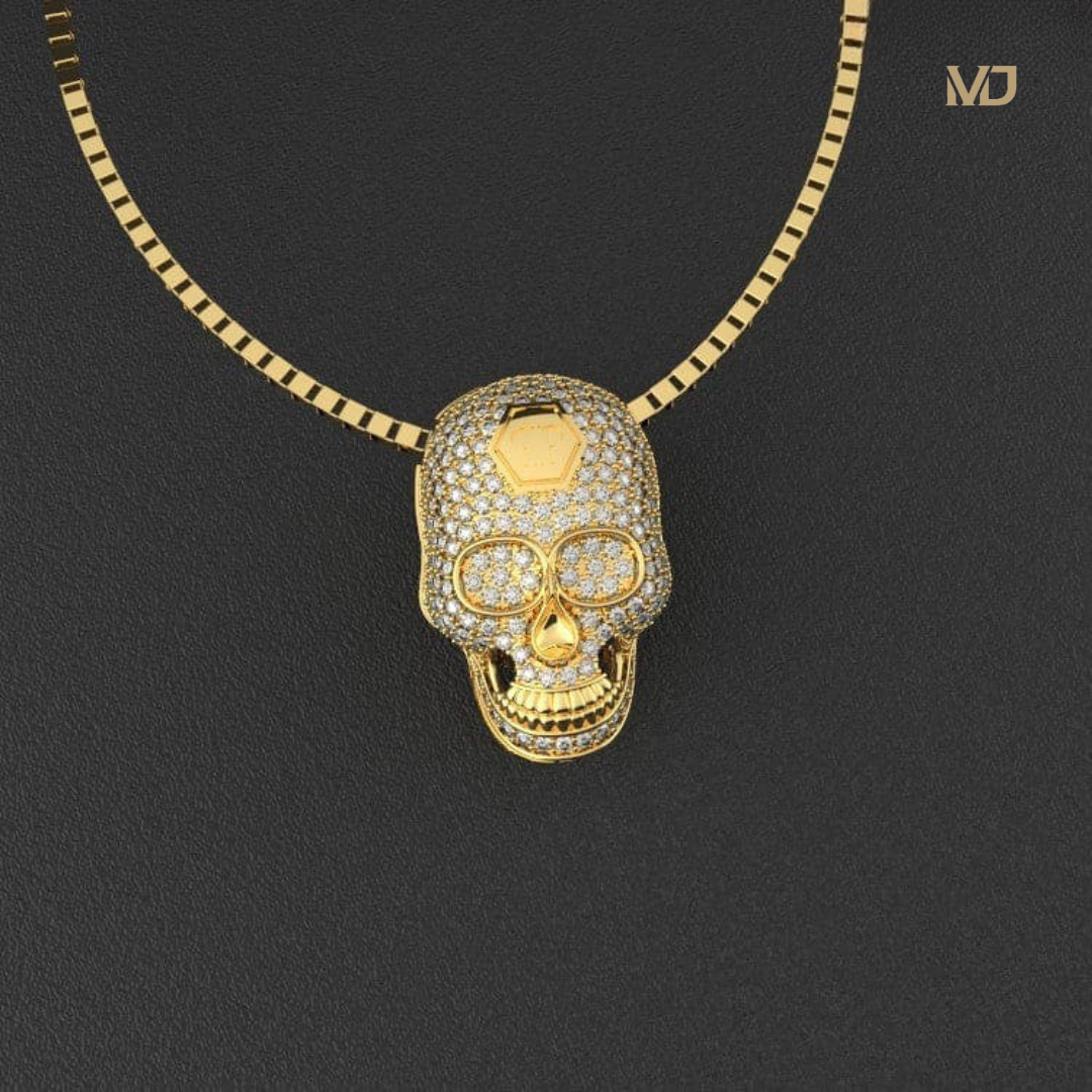 Mặt Dây Chuyền Đầu Lâu Vàng 18K Cao Cấp MDC32x
