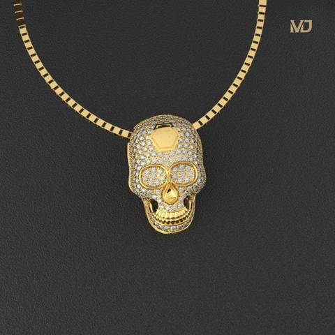 Mặt Dây Chuyền Đầu Lâu Vàng 18K Cao Cấp MDC32x