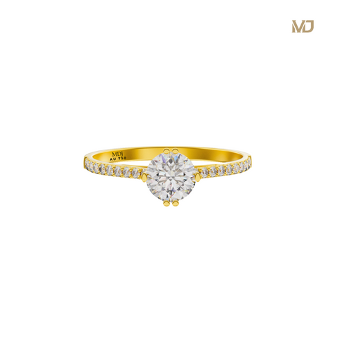 xNhẫn Cầu Hôn NNU205 Đơn Giản Đính Đá Ruby