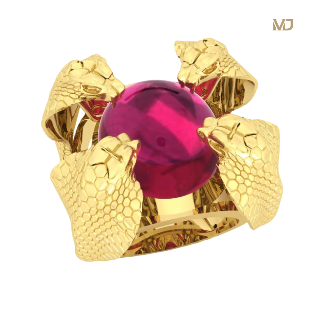 Nhẫn nam vàng trắng 18K phong thủy tuổi Tỵ – MDJ Luxury – NN104x