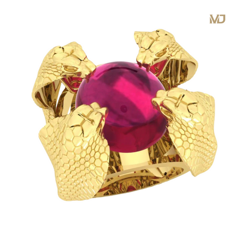 Nhẫn nam vàng trắng 18K phong thủy tuổi Tỵ – MDJ Luxury – NN104x