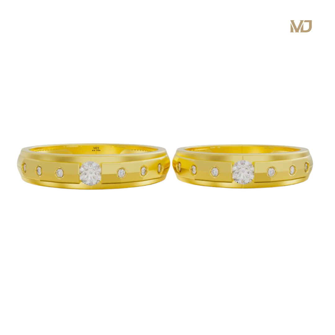 xNhẫn Cưới Đẹp Vàng 14K – Kim Cương Thiên Nhiên NC 181