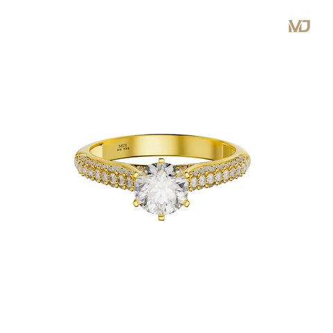xNhẫn cầu hôn vàng Hồng đá Moissanite NNU226
