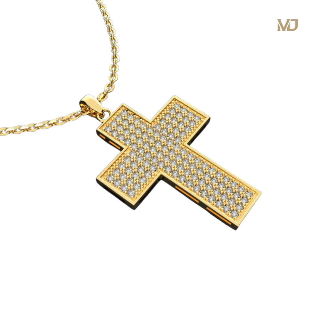 xMặt dây Nam Vàng tây 18K Thánh giá mặt kim cương MDC59