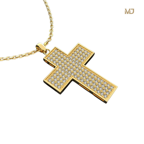 xMặt dây Nam Vàng tây 18K Thánh giá mặt kim cương MDC59