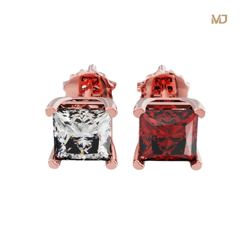 xBông Tai Nam Vàng Trắng Đá Ruby Thiên Nhiên MDJ HT30