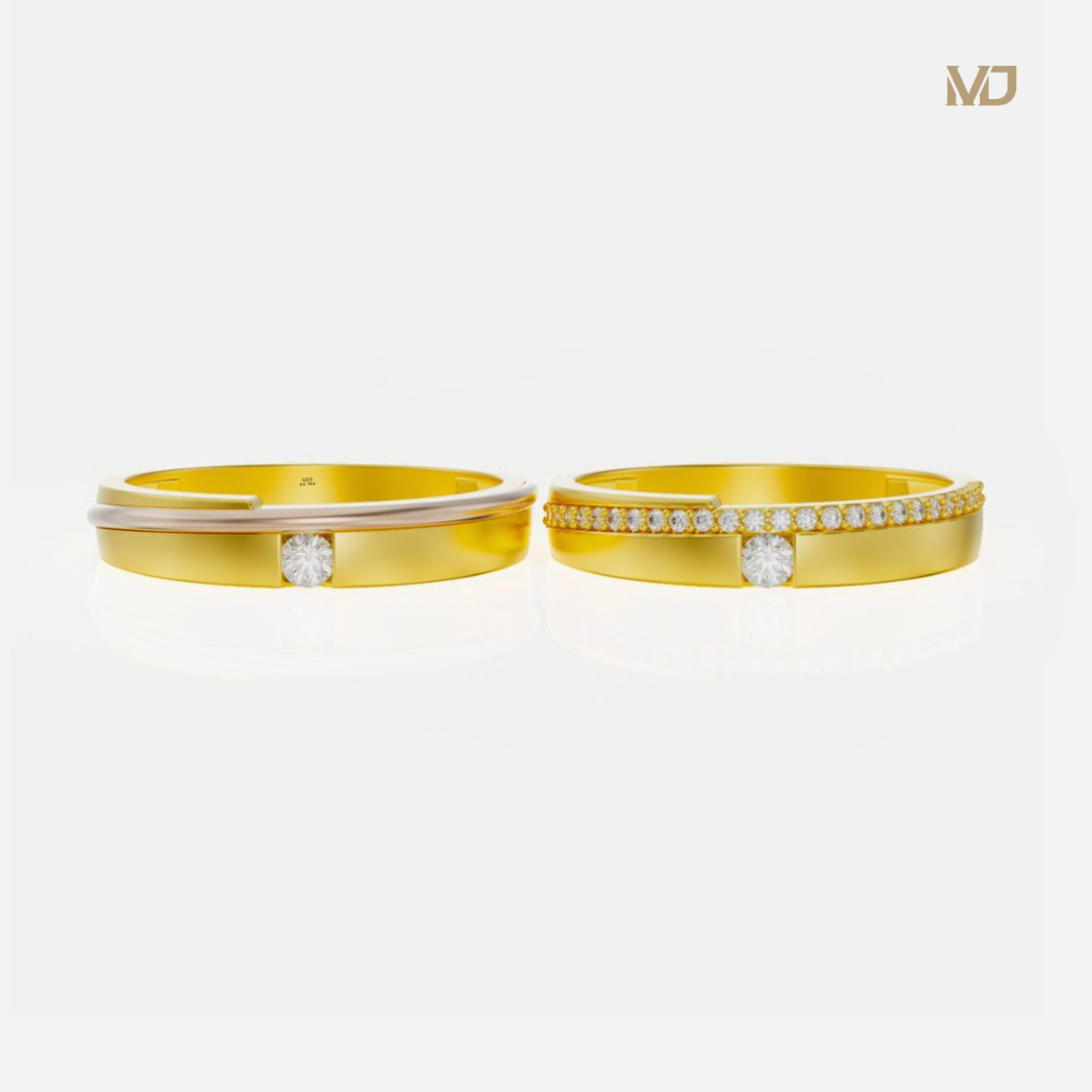 xNhẫn cưới vàng tây đính đá kim cương Moissanite NC219
