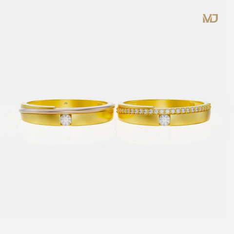 xNhẫn cưới vàng tây đính đá kim cương Moissanite NC219