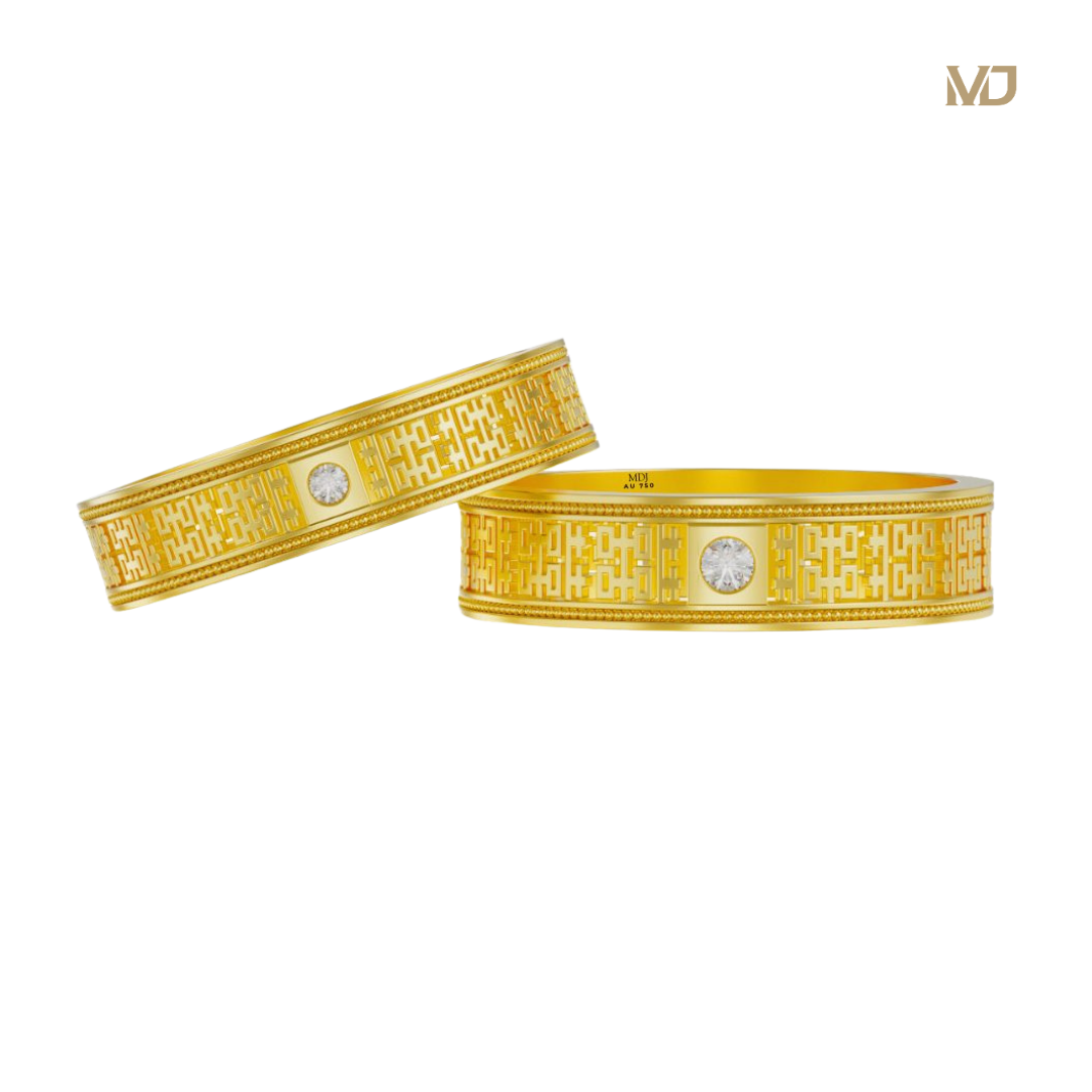 xNhẫn cưới vàng 18K Chữ Hỷ – Song Hỷ Lâm Môn – NC127