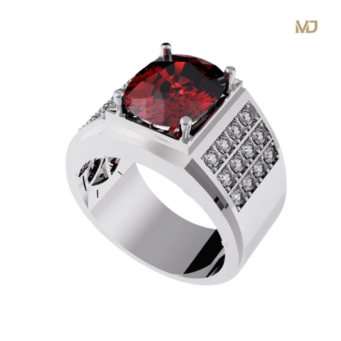 xNhẫn Vàng Nam đá Ruby cao cấp MDJ Vàng Tây 18K NC375