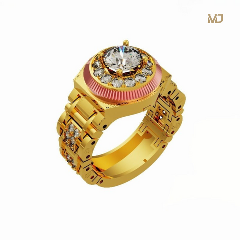 Nhẫn Vàng Nam Kiểu Giáng Đồng Hồ Kết Hợp Vàng Hồng Và Vàng Trắng NN384