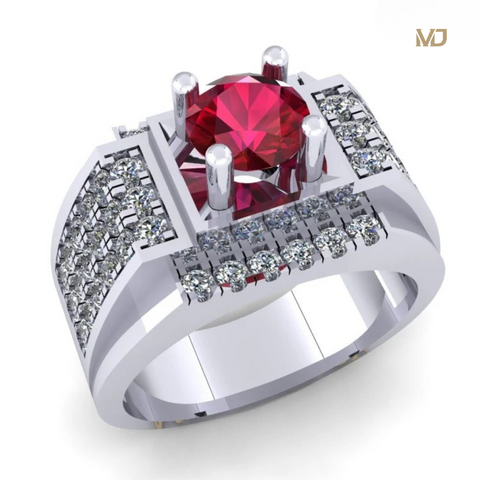Nhẫn Vàng Nam đá Ruby- Nhẫn Nam 18K NN235x