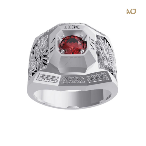 xNhẫn Nam Vàng Đá Ruby và kim cương cao cấp 14K MDJ LUXURY – NN369
