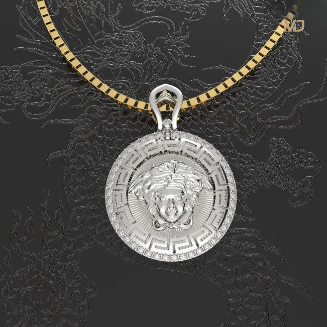 Mặt Dây Chuyền Nam – Versace Vàng 18K Ý MDC42 - bản nhỏx