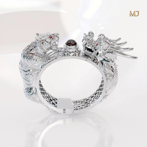 Lắc Tay Vàng Rồng — Hổ Chầu Ngọc Ruby Cao Cấp MDJ LTN17