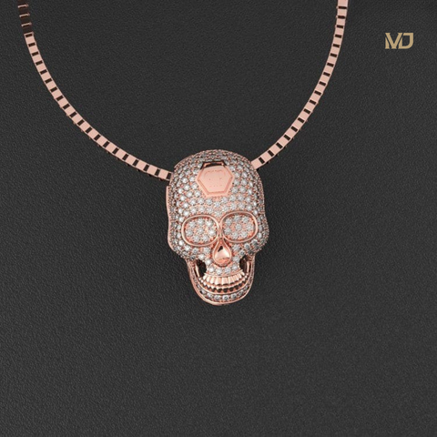Mặt Dây Chuyền Đầu Lâu Vàng 18K Cao Cấp MDC32x