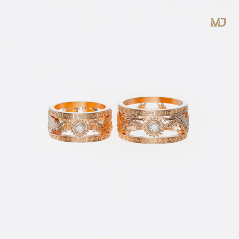 xNhẫn cưới Rồng – Phượng Kim Cương Cao cấp vàng 18K NC48 – Vàng Vàng
