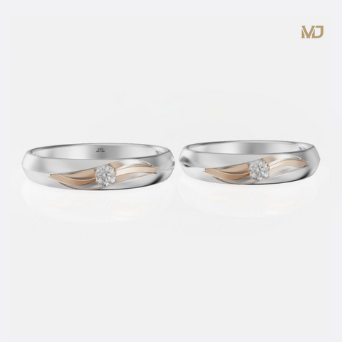 xNhẫn Cưới Vàng Trắng Psyche Đá Kim Cương MDJ NC130