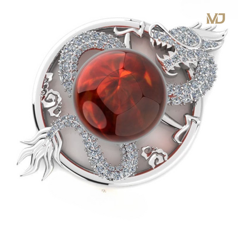 xMặt Dây Chuyền Rồng Quấn Ngọc 18k MDC23