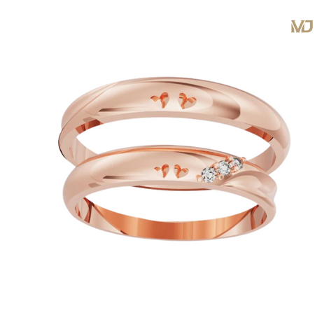 xNhẫn cưới vàng trắng kim cương 14K NC65