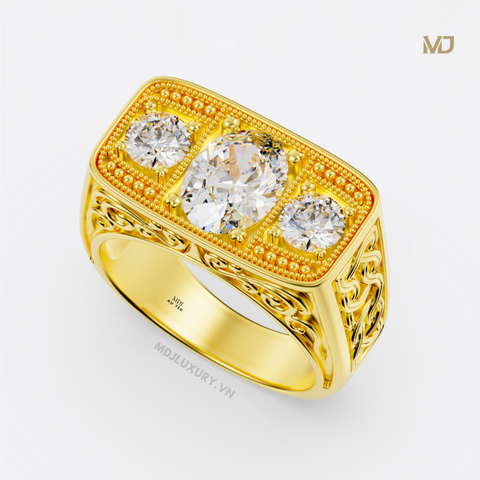 xNhẫn nam vàng 18K Đá Ruby cao cấp NN382