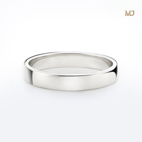 xNhẫn cưới vàng trắng 14K bản trơn MDJ NC 208