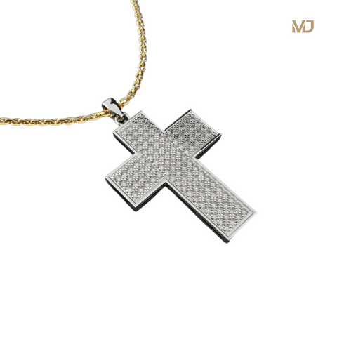 xMặt dây Nam Vàng tây 18K Thánh giá mặt kim cương MDC59