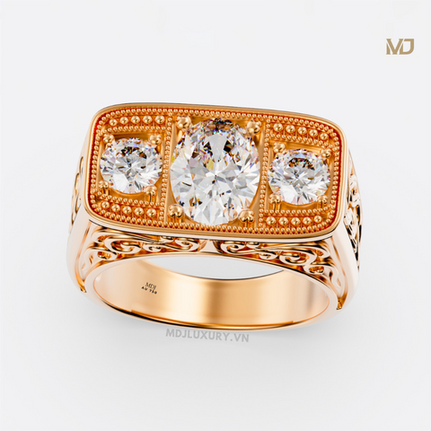 xNhẫn nam vàng 18K Đá Ruby cao cấp NN382