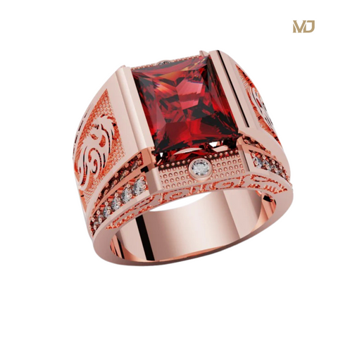 xNhẫn vàng nam cao cấp đá Ruby NN180