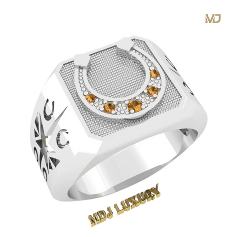xNhẫn Nam Cao Cấp Mặt Móng Ngựa Tây 18K – NN338