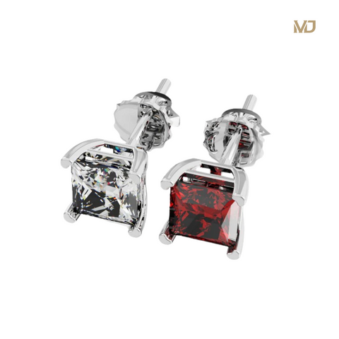 xBông Tai Nam Vàng Trắng Đá Ruby Thiên Nhiên MDJ HT30