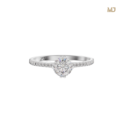 xNhẫn Cầu Hôn NNU205 Đơn Giản Đính Đá Ruby