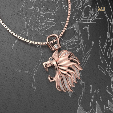 Mặt Dây Chuyền Sư Tử -Chúa Tể Rừng Xanh 14K MDJ MDC34x