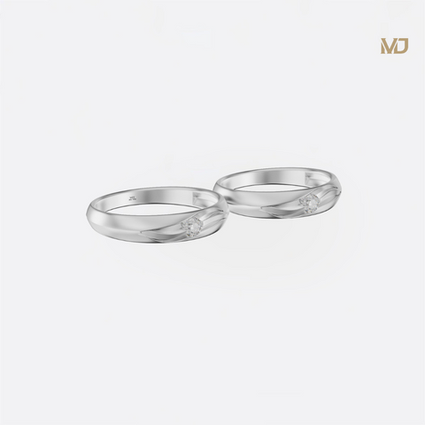 xNhẫn Cưới Vàng Trắng Psyche Đá Kim Cương MDJ NC130