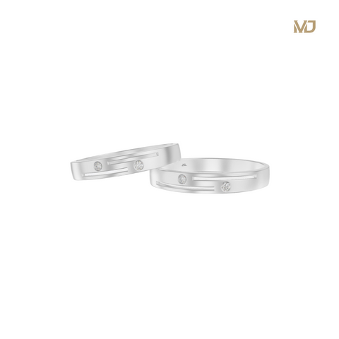 xNhẫn cưới đôi vàng trắng 18K NC33