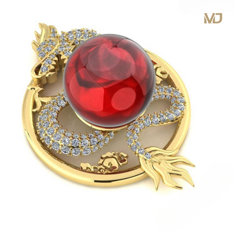 xMặt Dây Chuyền Rồng Quấn Ngọc 18k MDC23