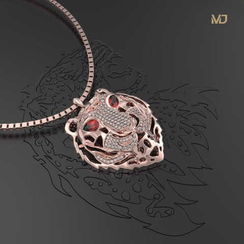 Mặt Dây Chuyền Mặt Hổ 18K Vàng Tây Cao Cấp MDJ MDC35x