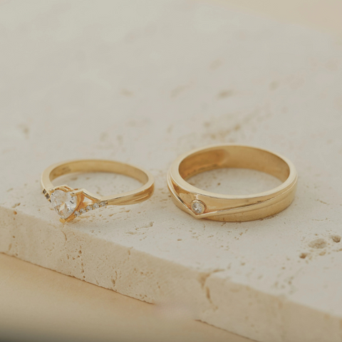 xNhẫn Cưới Vàng Tây 14K – Nhẫn Cưới Trái Tim Cao Cấp NC193