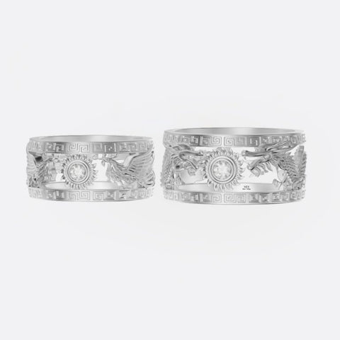 xNhẫn cưới Rồng – Phượng vàng 18K NC48 – Vàng Hồng