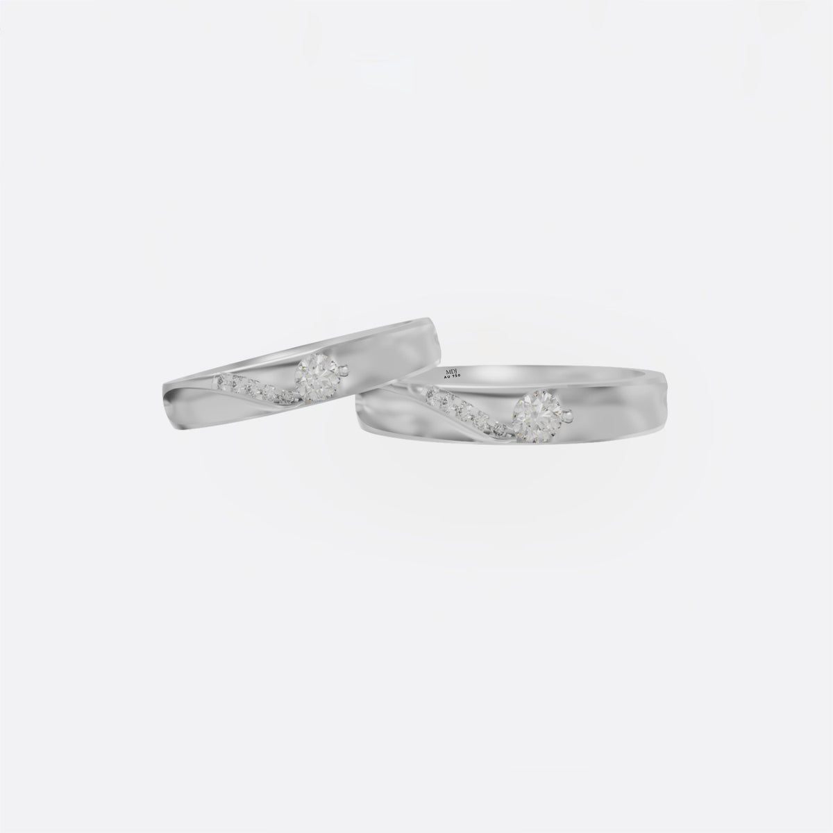 xNhẫn cưới vàng trắng 18K NC69